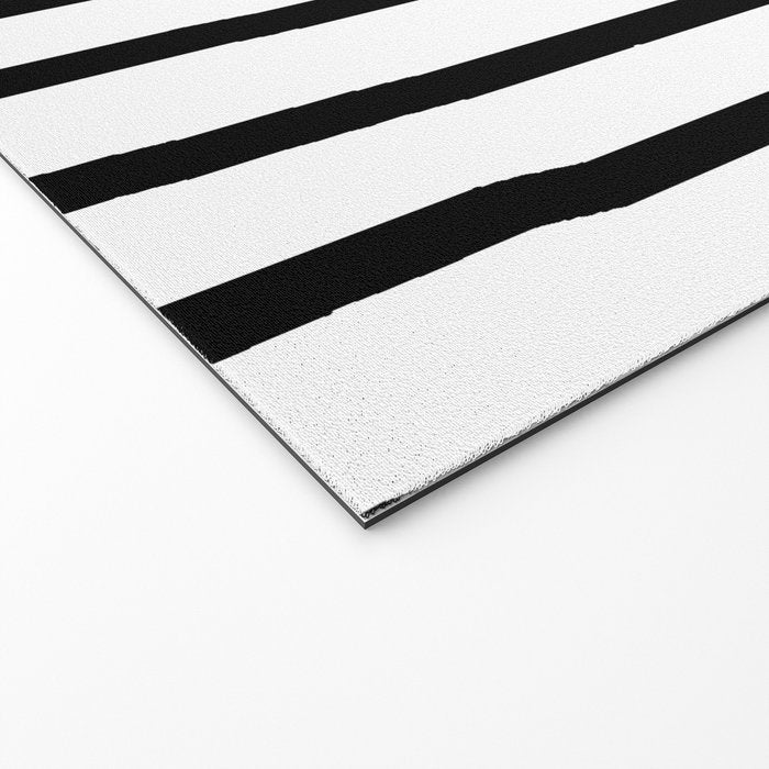 Simply Drawn Vertical Stripes in Midnight Black Welcome Mat Gallery Image 2