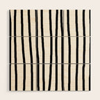 Simply Drawn Vertical Stripes in Midnight Black Wood Wall Art Gallery Image 1