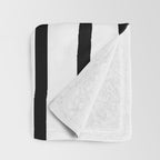 Simply Drawn Vertical Stripes in Midnight Black Throw Blanket Gallery Image 3