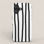 Simply Drawn Vertical Stripes in Midnight Black iPhone Case Gallery Image 1