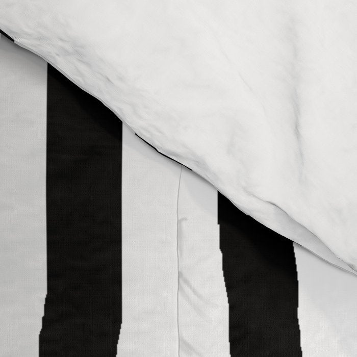 Simply Drawn Vertical Stripes in Midnight Black Comforter Gallery Image 4
