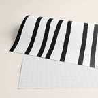 Simply Drawn Vertical Stripes in Midnight Black Wrapping Paper Gallery Image 2