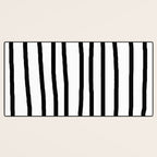 Simply Drawn Vertical Stripes in Midnight Black Desk Mat Gallery Image 3