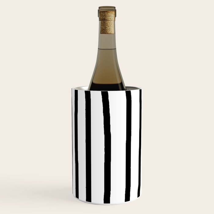 Simply Drawn Vertical Stripes in Midnight Black Wine Chiller Gallery Image 3