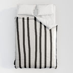 Simply Drawn Vertical Stripes in Midnight Black Comforter Gallery Image 6