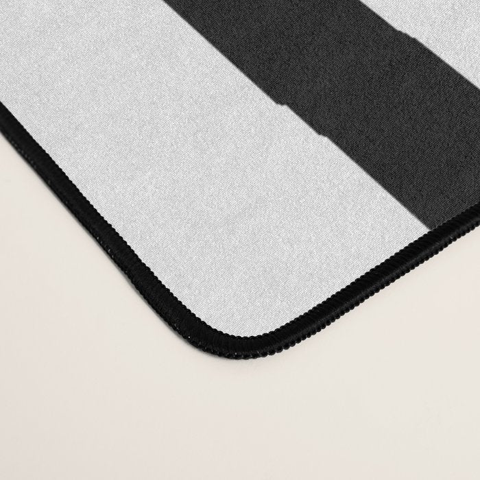 Simply Drawn Vertical Stripes in Midnight Black Desk Mat Gallery Image 4