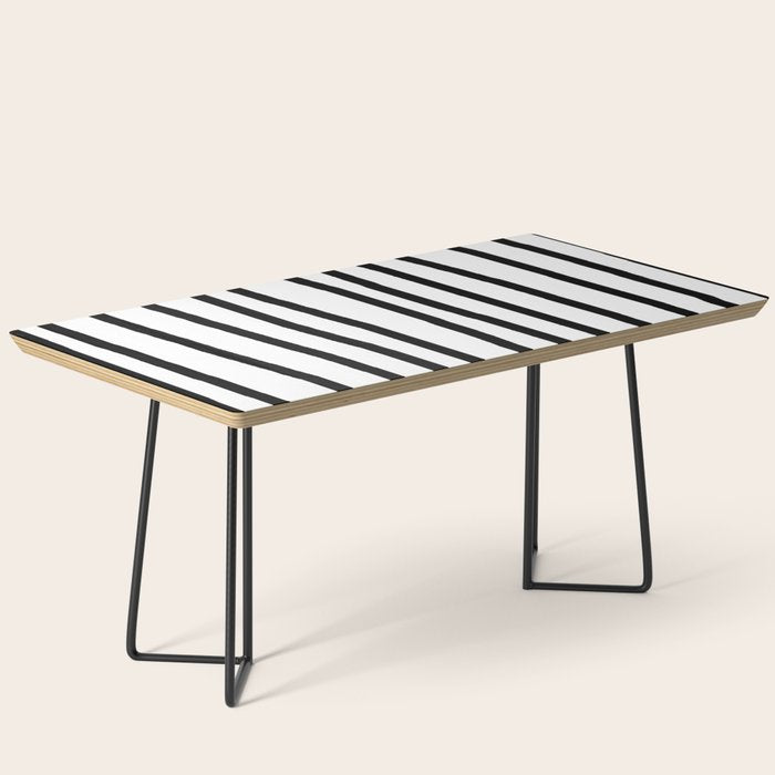Simply Drawn Vertical Stripes in Midnight Black Coffee Table Gallery Image 1
