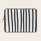 Simply Drawn Vertical Stripes in Midnight Black Laptop Sleeve Gallery Image 1