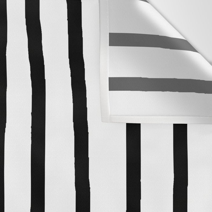 Simply Drawn Vertical Stripes in Midnight Black Wall Tapestry Gallery Image 3