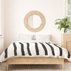 Simply Drawn Vertical Stripes in Midnight Black Duvet Cover Gallery Image 3