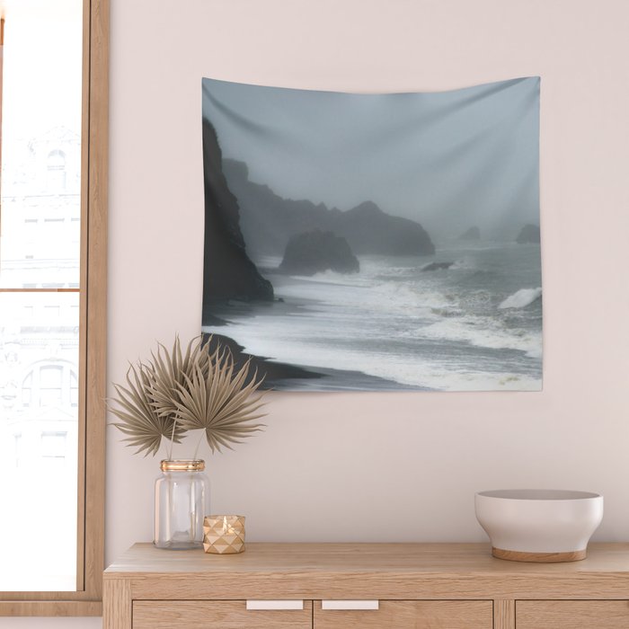Pacific Northwest Beach Storm Wall Tapestry Gallery Image 2
