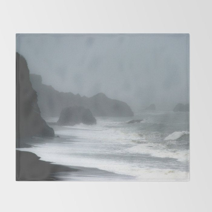 Pacific Northwest Beach Storm Throw Blanket Gallery Image 2