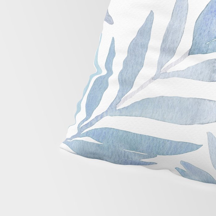 Muted Blue Palm Leaves Pillow Sham Gallery Image 4