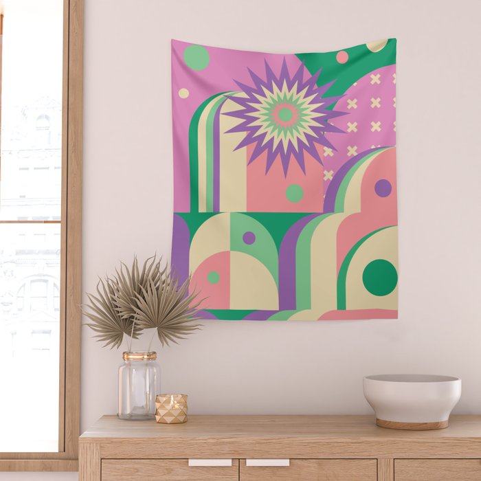 Pastel Surreal Place Wall Tapestry Gallery Image 2