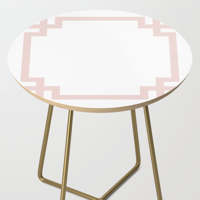 Blush Greek Key Border Side Table Gallery Image 2