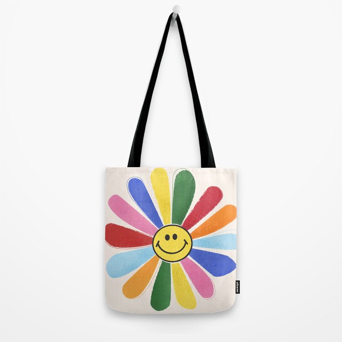 Smiley Hippie Daisy Tote Bag Gallery Image 2