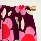 Pink and Maroon Flowers Pop Window Curtain Gallery Image 2
