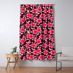 Pink and Maroon Flowers Pop Window Curtain Gallery Image 5