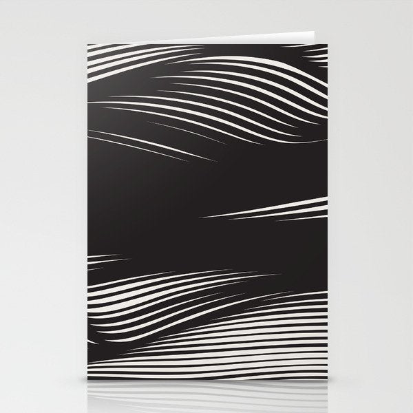 Wavy Black and Beige 13 Stationery Card Gallery Image 2