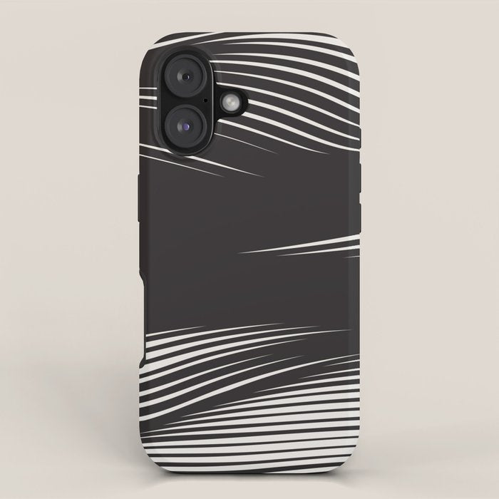 Wavy Black and Beige 13 iPhone Case Gallery Image 1