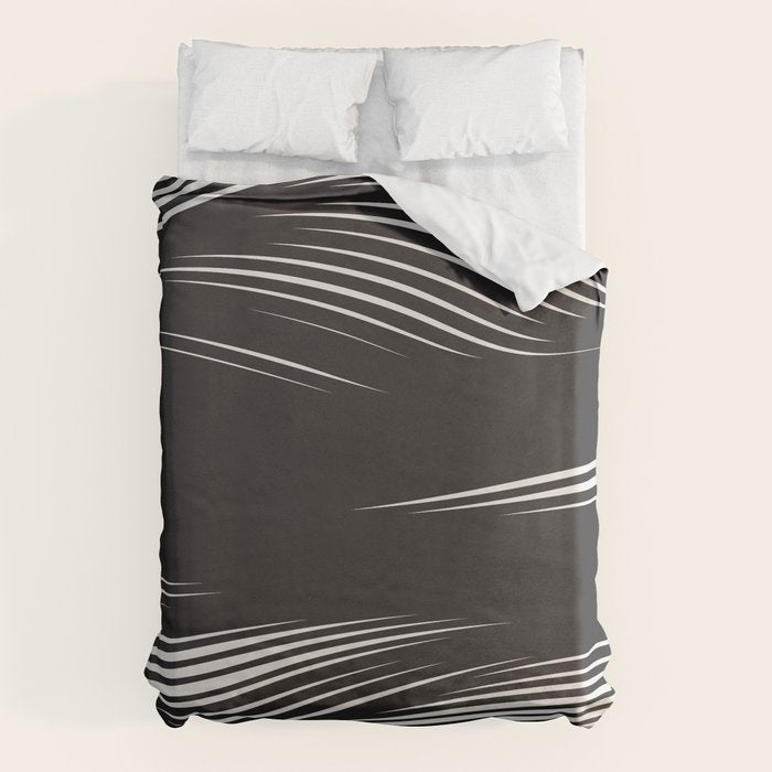 Wavy Black and Beige 13 Duvet Cover Gallery Image 1