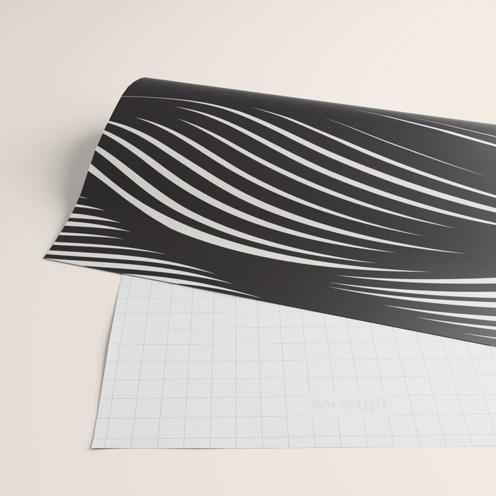 Wavy Black and Beige 13 Wrapping Paper Gallery Image 2