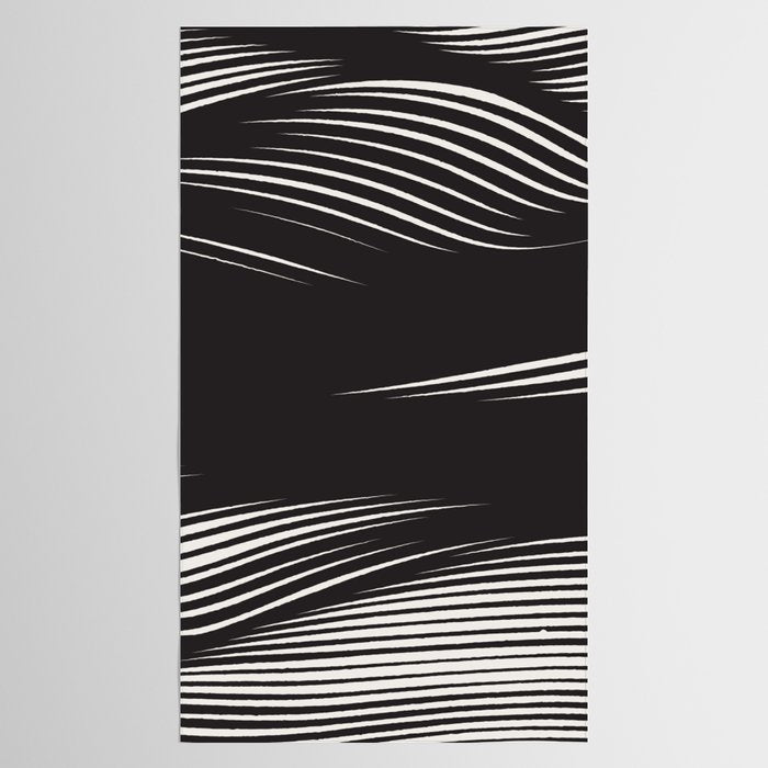 Wavy Black and Beige 13 Tablecloth Gallery Image 2
