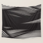 Wavy Black and Beige 13 Wall Tapestry Gallery Image 4