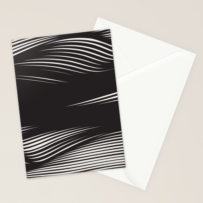 Wavy Black and Beige 13 Stationery Card Gallery Image 2