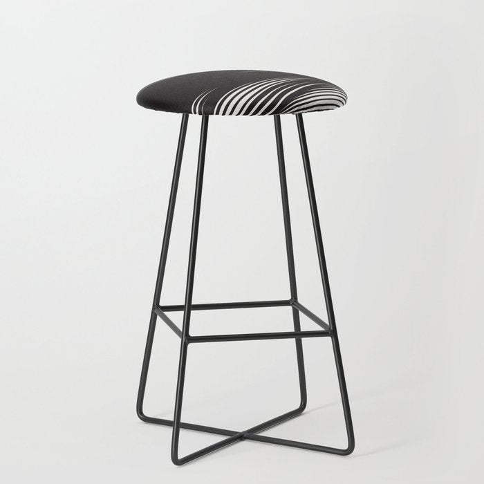 Wavy Black And Beige 13 Stool
