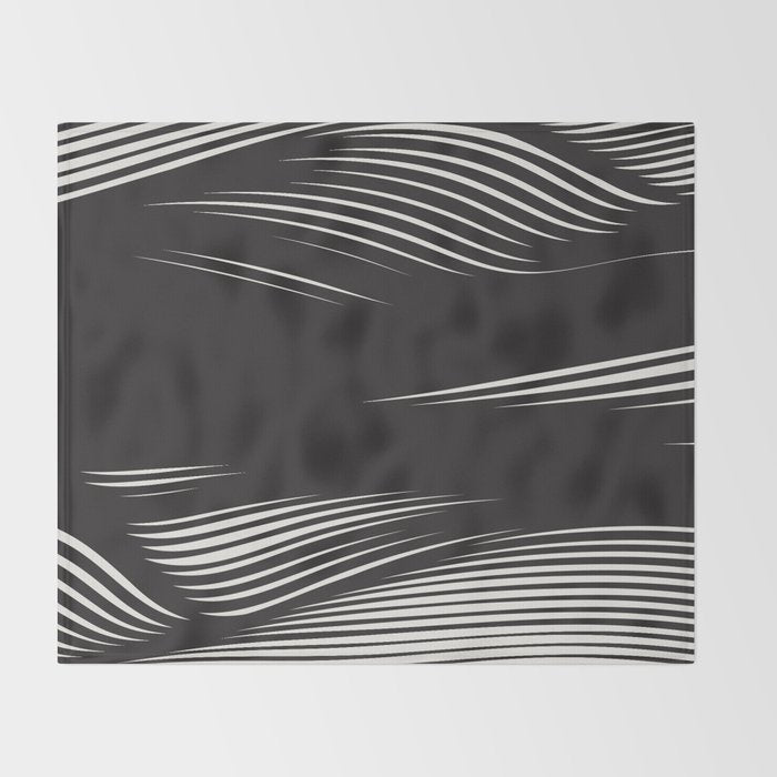 Wavy Black and Beige 13 Throw Blanket Gallery Image 2
