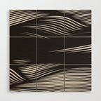 Wavy Black and Beige 13 Wood Wall Art Gallery Image 1