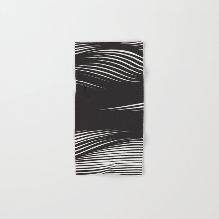 Wavy Black and Beige 13 Bath Towel Gallery Image 1