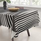 Wavy Black and Beige 13 Tablecloth Gallery Image 3