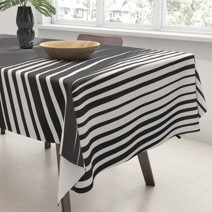 Wavy Black and Beige 13 Tablecloth Gallery Image 3