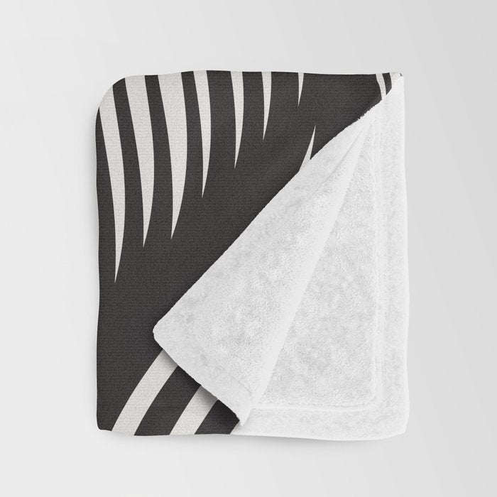 Wavy Black and Beige 13 Throw Blanket Gallery Image 3