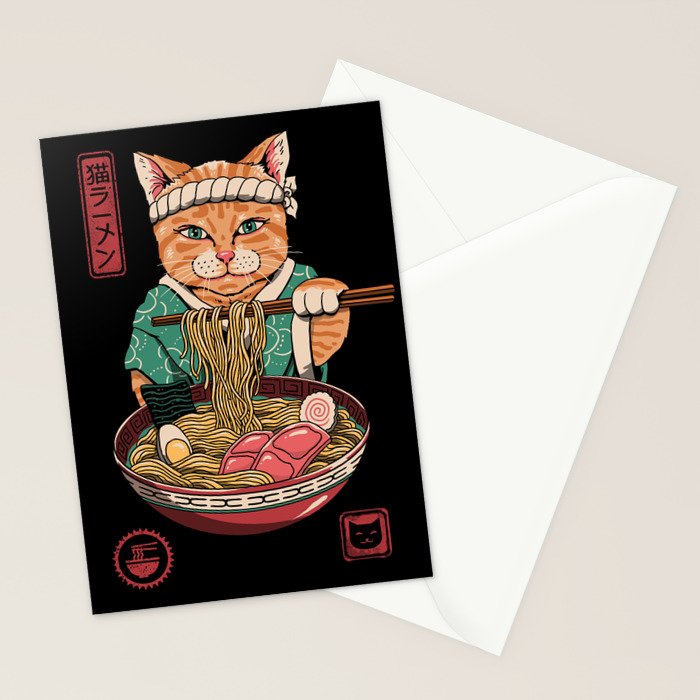 Neko Ramen Stationery Card Gallery Image 2