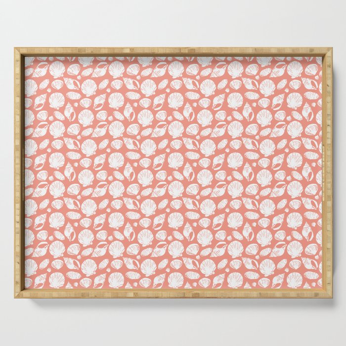 Shells . Coral Serving Tray Gallery Image 1
