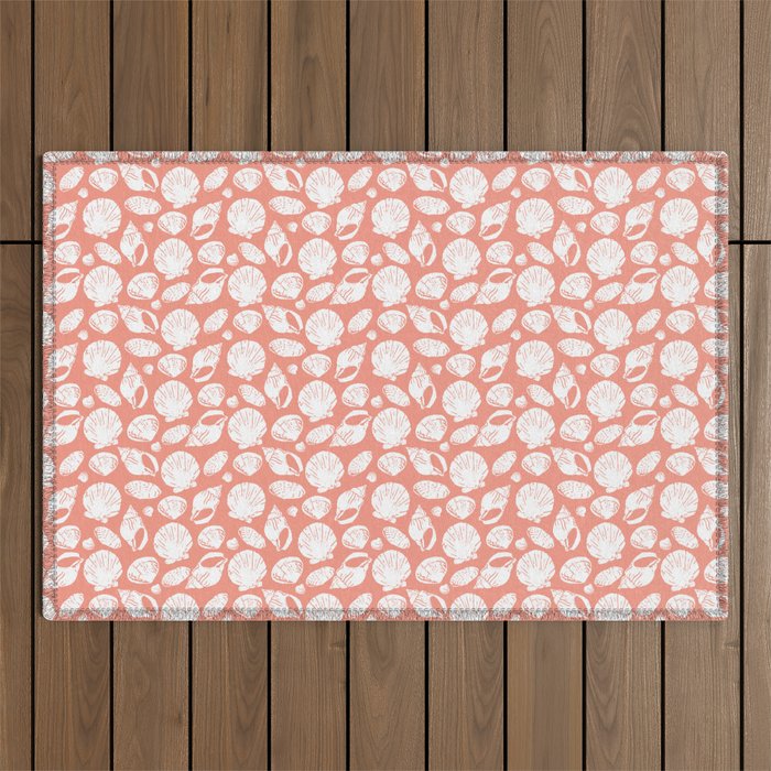 Shells . Coral Outdoor Rug Gallery Image 1
