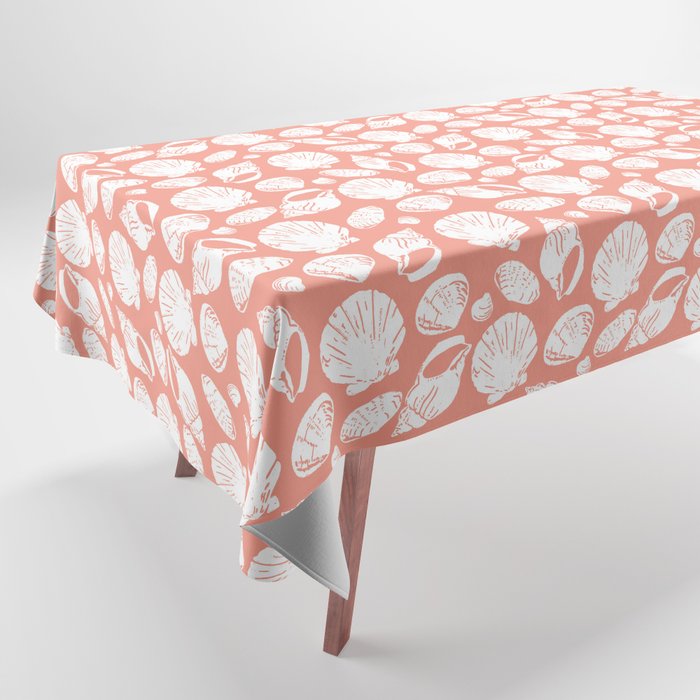 Shells . Coral Tablecloth Gallery Image 1