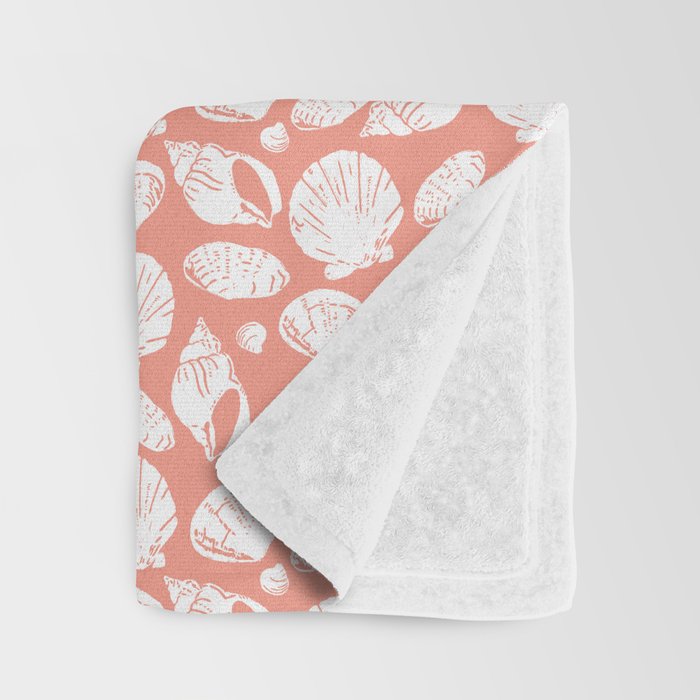 Shells . Coral Throw Blanket Gallery Image 3