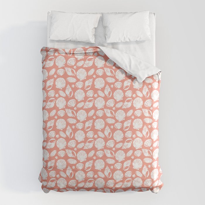 Shells . Coral Duvet Cover Gallery Image 1