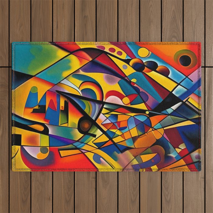 Bright Shape Composition Outdoor Rug Gallery Image 1