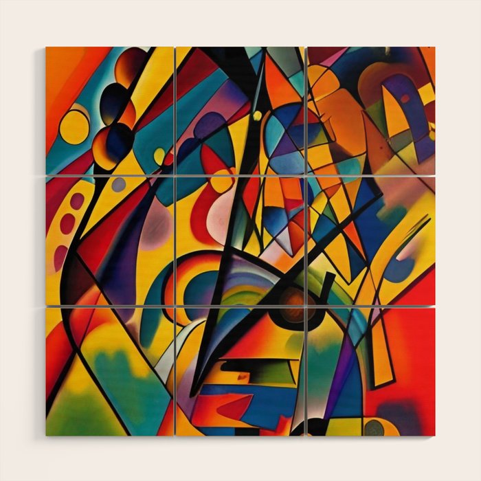Bright Shape Composition Wood Wall Art Gallery Image 1