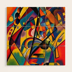 Bright Shape Composition Wood Wall Art Gallery Image 1