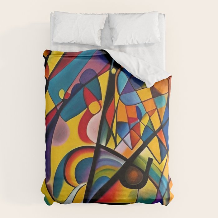 Bright Shape Composition Duvet Cover Gallery Image 1