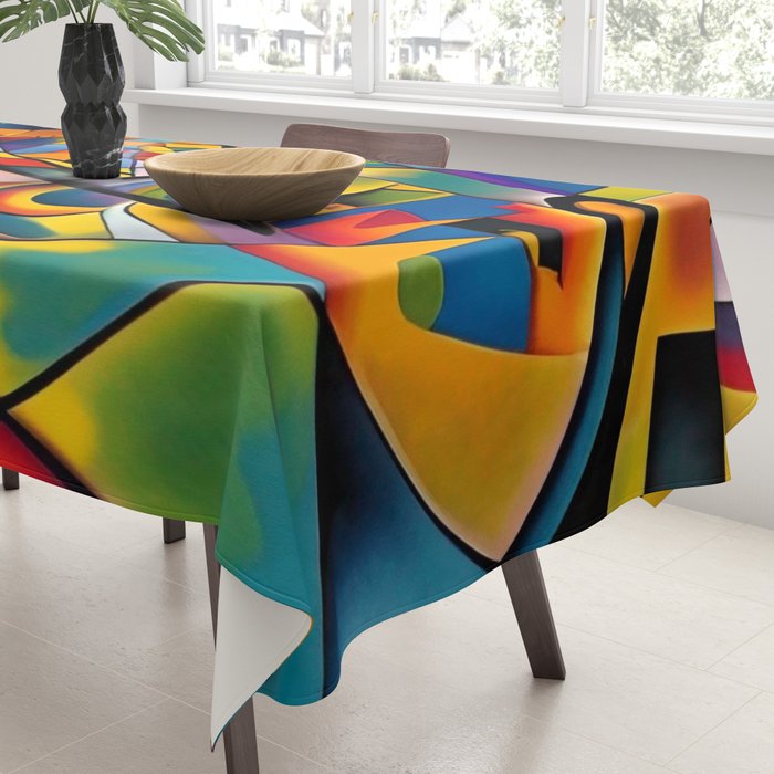 Bright Shape Composition Tablecloth Gallery Image 3