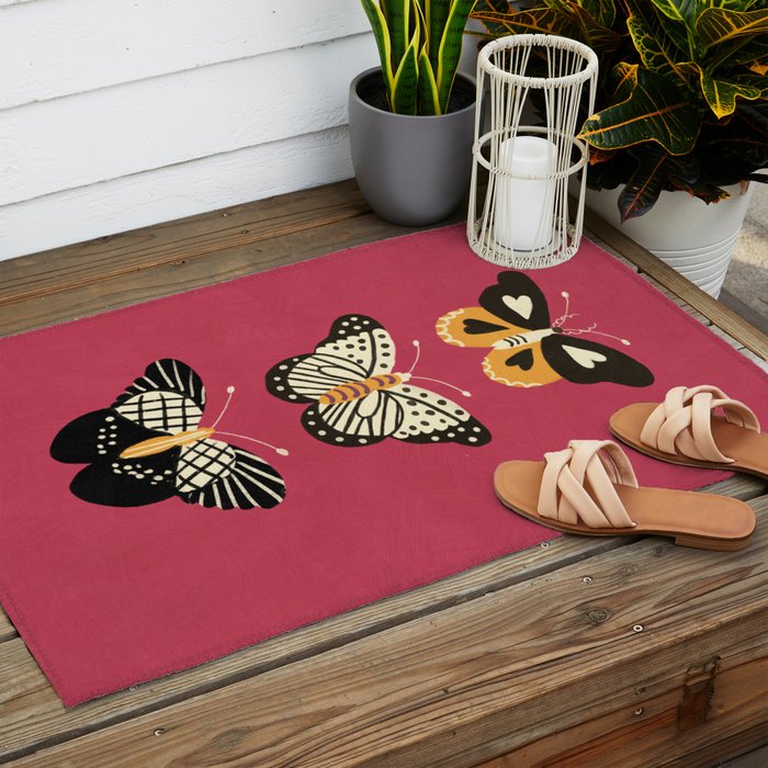 Viva butterflies Outdoor Rug Gallery Image 2