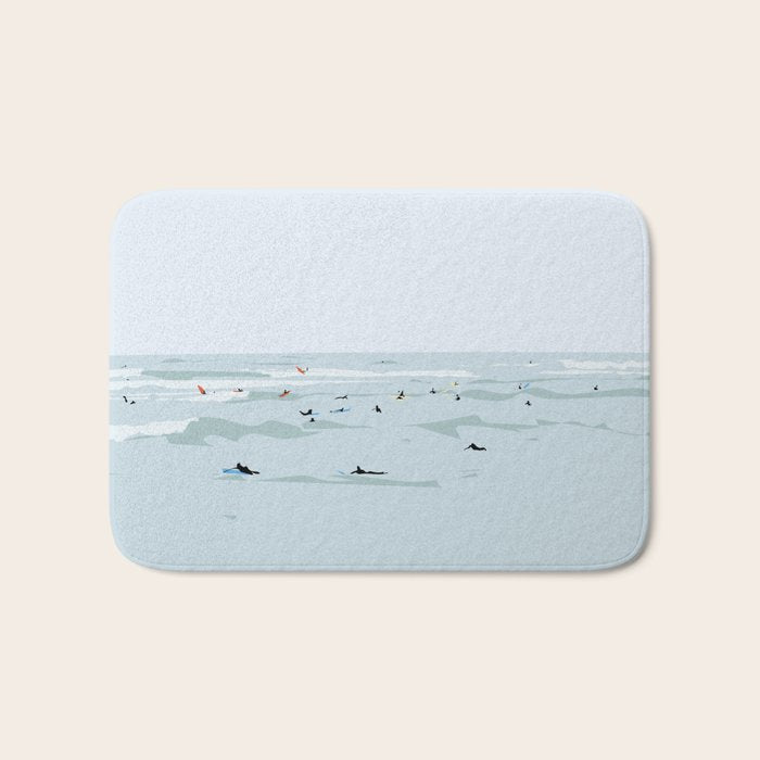 Tiny Surfers in Lima Bath Mat Gallery Image 1