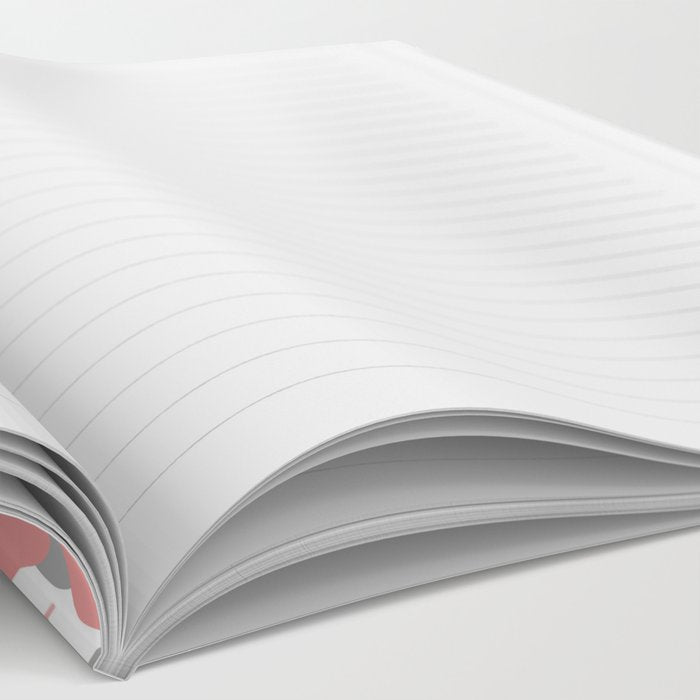 Floral Pattern, Coral Pink and Gray Notebook Gallery Image 2